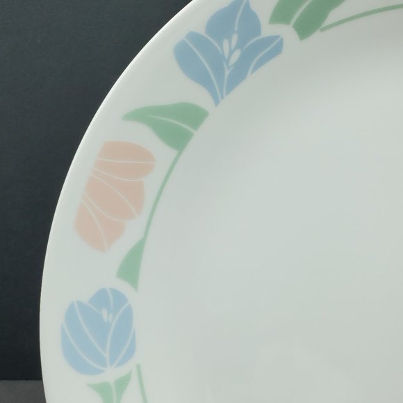 Corelle Friendship Dinner Plates 5 Corning Tulip Muted Pastel Floral Plates - Picture 4 of 7